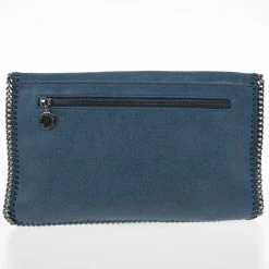 Stella McCartney Blue Falabella Shaggy Deer Foldover Clutch For Women -Stella McCartney Sales luxury women stella mccartney new handbags p17845 003