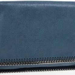 Stella McCartney Blue Falabella Shaggy Deer Foldover Clutch For Women -Stella McCartney Sales luxury women stella mccartney new handbags p17845 009
