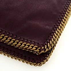 Stella McCartney Falabella Shaggy Deer Burgundy Fold Over Clutch For Women -Stella McCartney Sales luxury women stella mccartney new handbags p25221 004