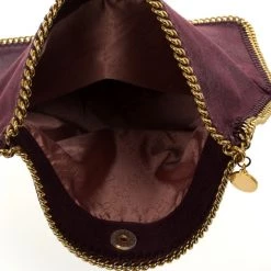 Stella McCartney Falabella Shaggy Deer Burgundy Fold Over Clutch For Women -Stella McCartney Sales luxury women stella mccartney new handbags p25221 008