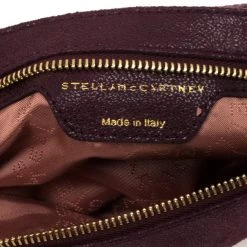 Stella McCartney Falabella Shaggy Deer Burgundy Fold Over Clutch For Women -Stella McCartney Sales luxury women stella mccartney new handbags p25221 009