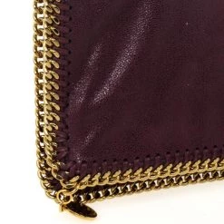 Stella McCartney Falabella Shaggy Deer Burgundy Fold Over Clutch For Women -Stella McCartney Sales luxury women stella mccartney new handbags p25221 011