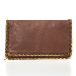 Stella McCartney Brown Falabella Shaggy Deer Fold Over Clutch For Women