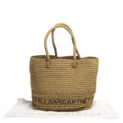Stella McCartney Beige Raffia Logo Tote For Women -Stella McCartney Sales luxury women stella mccartney new handbags p280546 006