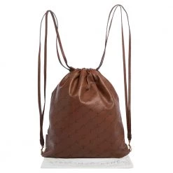 Stella McCartney Camel Logo Perforated Faux Leather Drawstring Backpack For Women -Stella McCartney Sales luxury women stella mccartney new handbags p320191 002