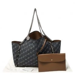 Stella McCartney Blue/Brown Monogram Fabric Falabella Reversible Tote For Women -Stella McCartney Sales luxury women stella mccartney new handbags p335360 001