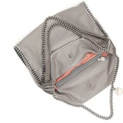 Stella McCartney Grey Leather Chain Falabella Tote Bag For Women 9 Stella McCartney Grey Leather Chain Falabella Tote Bag For Women -Stella McCartney Sales luxury women stella mccartney new handbags p346711 002