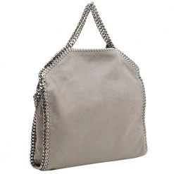 Stella McCartney Grey Leather Chain Falabella Tote Bag For Women 8 Stella McCartney Grey Leather Chain Falabella Tote Bag For Women -Stella McCartney Sales luxury women stella mccartney new handbags p346711 004