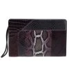 Stella McCartney Burgundy Embossed Patchwork Clutch For Women