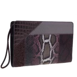 Stella McCartney Burgundy Embossed Patchwork Clutch For Women -Stella McCartney Sales luxury women stella mccartney new handbags p385 003
