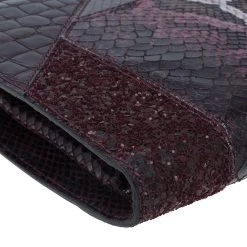 Stella McCartney Burgundy Embossed Patchwork Clutch For Women -Stella McCartney Sales luxury women stella mccartney new handbags p385 010