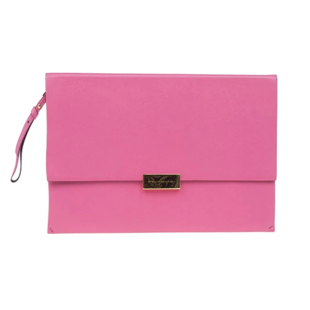 Stella McCartney Pink Leather Beckett Clutch For Women 3 Stella McCartney Pink Leather Beckett Clutch For Women