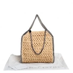 Stella Mccartney Beige Raffia Mini Falabella Tote For Women -Stella McCartney Sales luxury women stella mccartney new handbags p427309 001