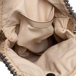 Stella Mccartney Beige Raffia Mini Falabella Tote For Women -Stella McCartney Sales luxury women stella mccartney new handbags p427309 004