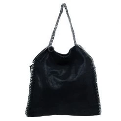 Stella McCartney Black Faux Leather Falabella Tote Bag For Women