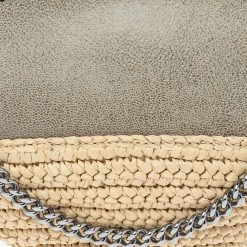 Stella McCartney Beige Faux Suede And Raffia Mini Falabella Shoulder Bag For Women -Stella McCartney Sales luxury women stella mccartney new handbags p537090 006