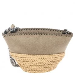 Stella McCartney Beige Faux Suede And Raffia Mini Falabella Shoulder Bag For Women -Stella McCartney Sales luxury women stella mccartney new handbags p537090 007