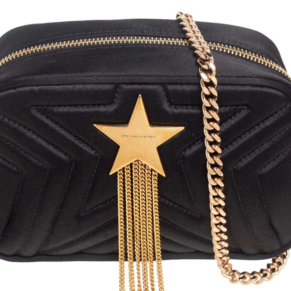 Stella McCartney Black Quilted Satin Stella Star Crossbody Bag For Women 7 Stella McCartney Black Quilted Satin Stella Star Crossbody Bag For Women - Image 5