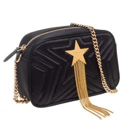 Stella McCartney Black Quilted Satin Stella Star Crossbody Bag For Women 15 Stella McCartney Black Quilted Satin Stella Star Crossbody Bag For Women -Stella McCartney Sales luxury women stella mccartney new handbags p561599 007