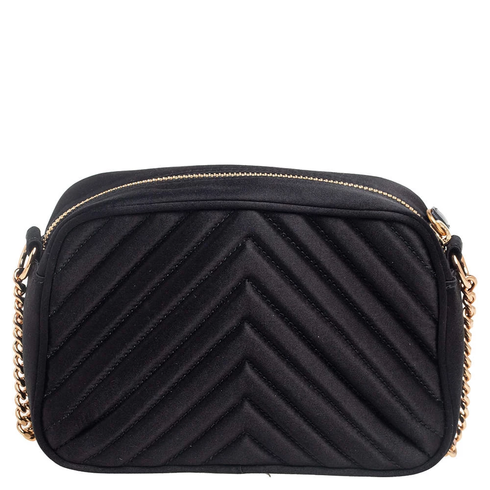Stella McCartney Black Quilted Satin Stella Star Crossbody Bag For Women 6 Stella McCartney Black Quilted Satin Stella Star Crossbody Bag For Women - Image 4