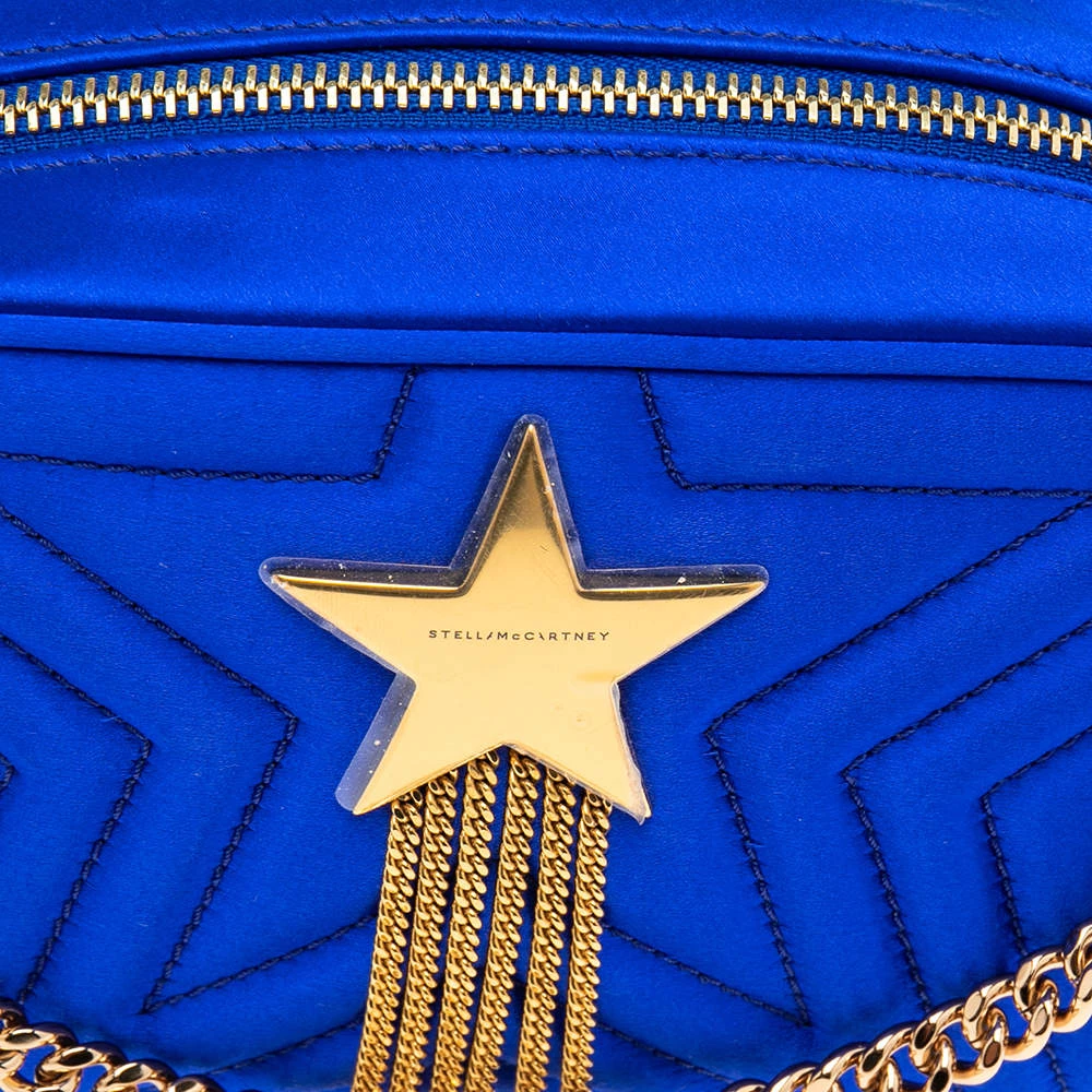 Stella McCartney Blue Quilted Satin Stella Star Crossbody Bag For Women 7 Stella McCartney Blue Quilted Satin Stella Star Crossbody Bag For Women - Image 5
