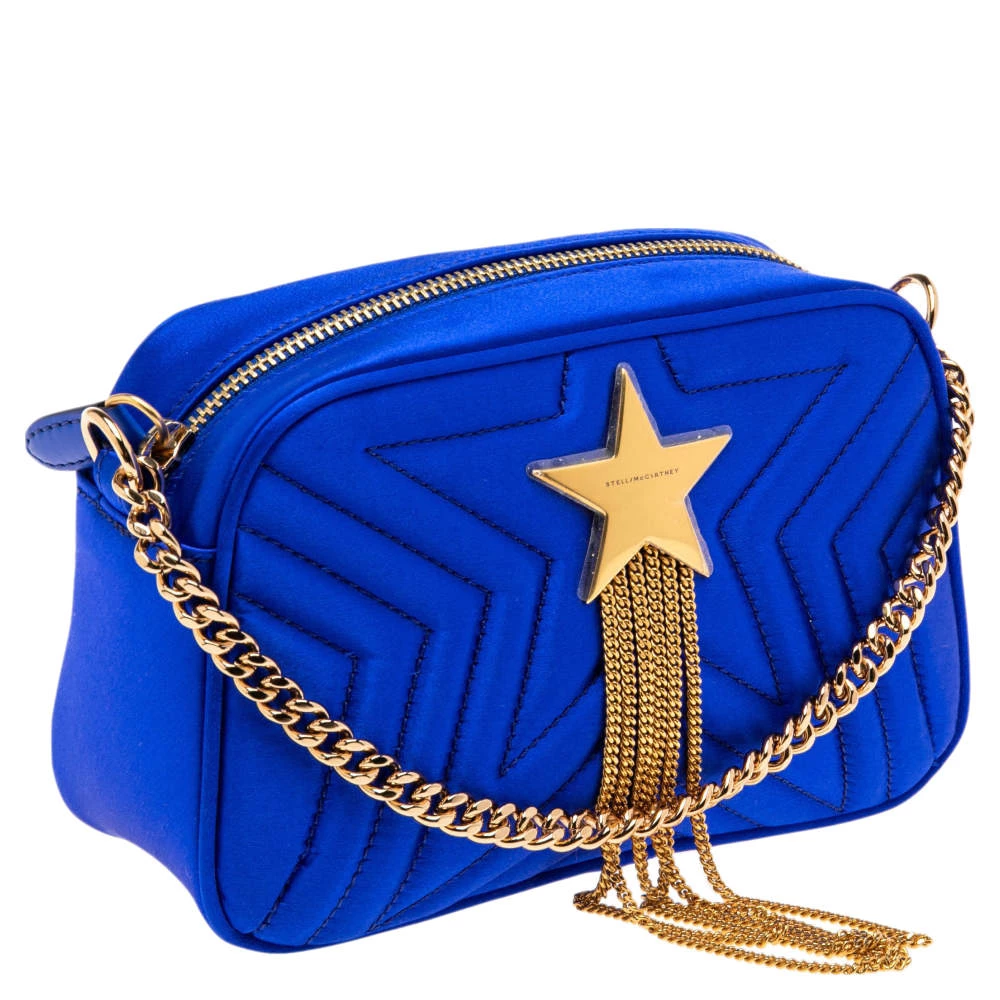 Stella McCartney Blue Quilted Satin Stella Star Crossbody Bag For Women 5 Stella McCartney Blue Quilted Satin Stella Star Crossbody Bag For Women - Image 3