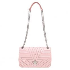 Stella McCartney Pink Faux Leather Stella Star Crossbody Bag For Women