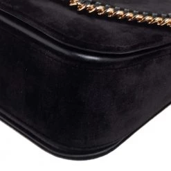 Stella McCartney Black Velvet Falabella Box Shoulder Bag For Women -Stella McCartney Sales luxury women stella mccartney new handbags p561609 002