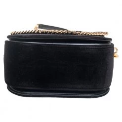 Stella McCartney Black Velvet Falabella Box Shoulder Bag For Women -Stella McCartney Sales luxury women stella mccartney new handbags p561609 003