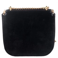 Stella McCartney Black Velvet Falabella Box Shoulder Bag For Women -Stella McCartney Sales luxury women stella mccartney new handbags p561609 005