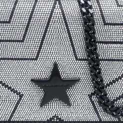 Stella McCartney Black Quilted Velvet Studded Stella Star Crossbody Bag For Women -Stella McCartney Sales luxury women stella mccartney new handbags p561612 006