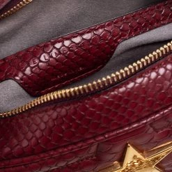 Stella McCartney Burgundy Python Embossed Faux Leather Star Crossbody Bag For Women -Stella McCartney Sales luxury women stella mccartney new handbags p561618 002