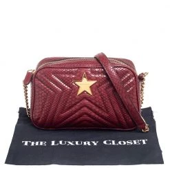 Stella McCartney Burgundy Python Embossed Faux Leather Star Crossbody Bag For Women -Stella McCartney Sales luxury women stella mccartney new handbags p561618 004