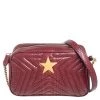 Stella McCartney Burgundy Python Embossed Faux Leather Star Crossbody Bag For Women
