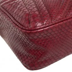 Stella McCartney Burgundy Python Embossed Faux Leather Star Crossbody Bag For Women -Stella McCartney Sales luxury women stella mccartney new handbags p561618 010