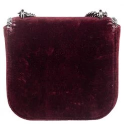 Stella McCartney Burgundy Velvet Falabella Box Shoulder Bag For Women -Stella McCartney Sales luxury women stella mccartney new handbags p561621 009