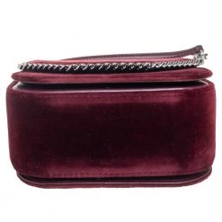 Stella McCartney Burgundy Velvet Falabella Box Shoulder Bag For Women -Stella McCartney Sales luxury women stella mccartney new handbags p561621 010