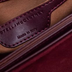 Stella McCartney Burgundy Velvet Falabella Box Shoulder Bag For Women -Stella McCartney Sales luxury women stella mccartney new handbags p561621 013