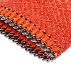 Stella McCartney Orange Faux Python Leather Zip Wallet For Women -Stella McCartney Sales luxury women stella mccartney new handbags p561624 004