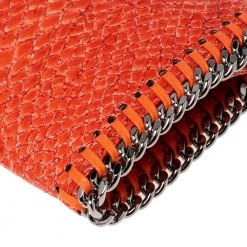 Stella McCartney Orange Faux Python Leather Zip Wallet For Women -Stella McCartney Sales luxury women stella mccartney new handbags p561624 005