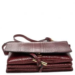 Stella McCartney Burgundy Python Faux Leather Clutch For Women 18 Stella McCartney Burgundy Python Faux Leather Clutch For Women -Stella McCartney Sales luxury women stella mccartney new handbags p561633 001