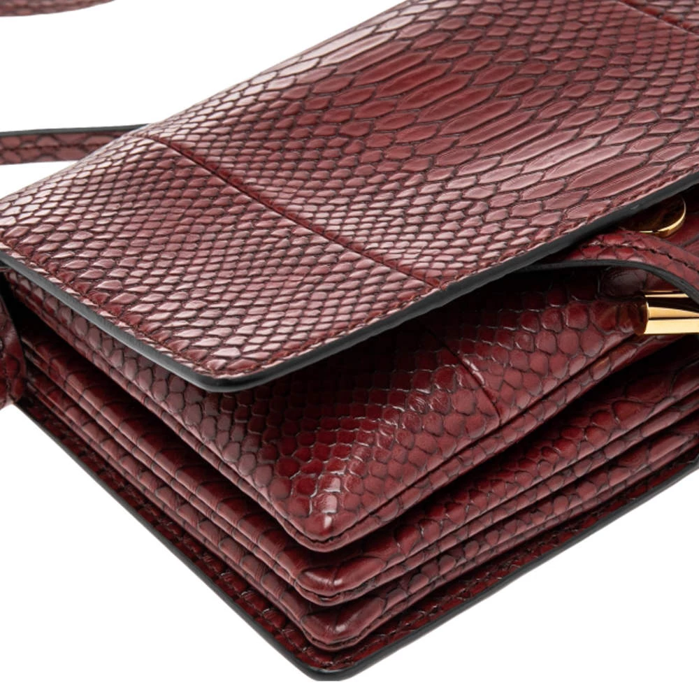Stella McCartney Burgundy Python Faux Leather Clutch For Women 12 Stella McCartney Burgundy Python Faux Leather Clutch For Women - Image 10