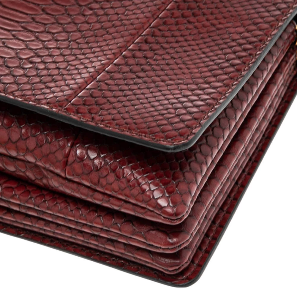 Stella McCartney Burgundy Python Faux Leather Clutch For Women 13 Stella McCartney Burgundy Python Faux Leather Clutch For Women - Image 11
