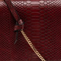 Stella McCartney Burgundy Python Faux Leather Clutch For Women 17 Stella McCartney Burgundy Python Faux Leather Clutch For Women -Stella McCartney Sales luxury women stella mccartney new handbags p561633 006