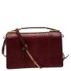 Stella McCartney Burgundy Python Faux Leather Clutch For Women -Stella McCartney Sales luxury women stella mccartney new handbags p561633 007