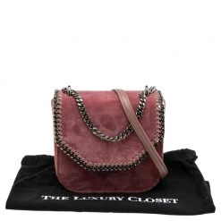 Stella McCartney Pink Velvet Falabella Box Shoulder Bag For Women -Stella McCartney Sales luxury women stella mccartney new handbags p561652 003