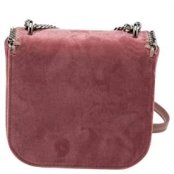 Stella McCartney Pink Velvet Falabella Box Shoulder Bag For Women -Stella McCartney Sales luxury women stella mccartney new handbags p561652 004