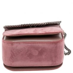 Stella McCartney Pink Velvet Falabella Box Shoulder Bag For Women -Stella McCartney Sales luxury women stella mccartney new handbags p561652 005