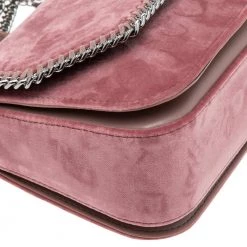 Stella McCartney Pink Velvet Falabella Box Shoulder Bag For Women -Stella McCartney Sales luxury women stella mccartney new handbags p561652 006