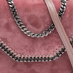Stella McCartney Pink Velvet Falabella Box Shoulder Bag For Women -Stella McCartney Sales luxury women stella mccartney new handbags p561652 010